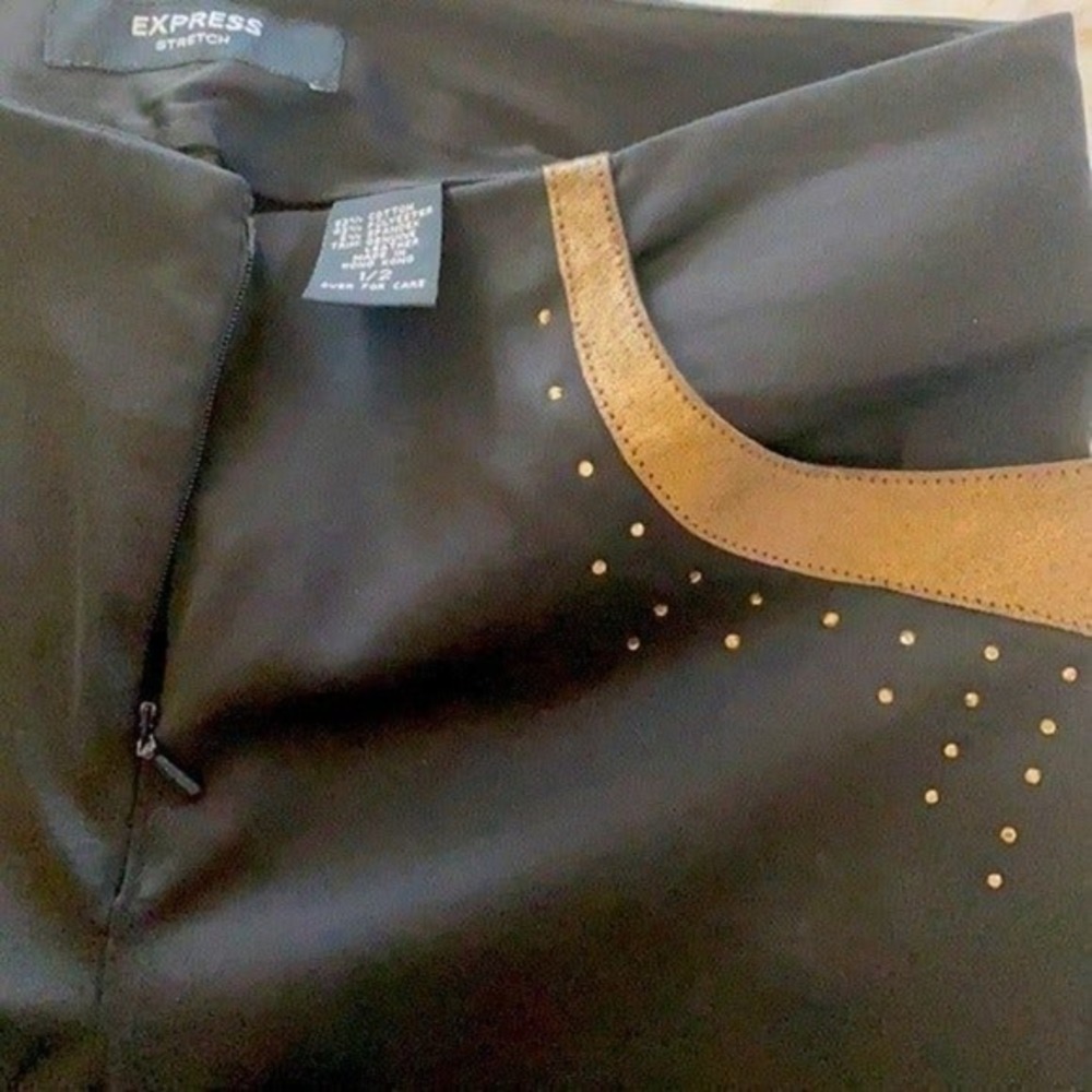 EXPRESS Mid Rise Dress Pants Black 1/2 - Picture 6 of 11